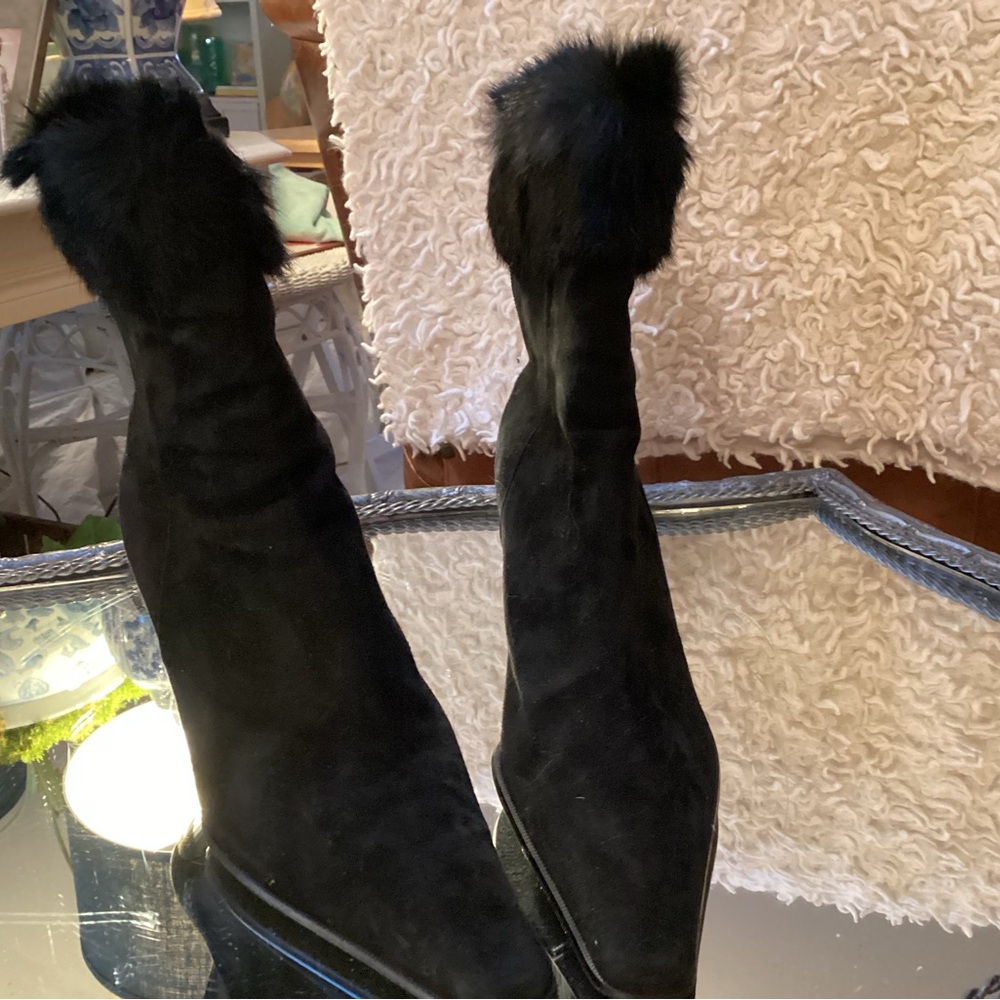 Lord and Taylor black suede booties